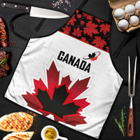 Canadian Rugby Apron Maple Leaves Sporty Art Style White Color - Wonder Print Shop