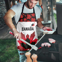 Canadian Rugby Apron Maple Leaves Sporty Art Style White Color - Wonder Print Shop