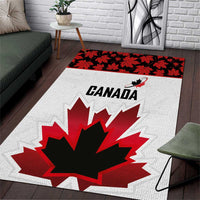 Canadian Rugby Area Rug Maple Leaves Sporty Art Style White Color - Wonder Print Shop