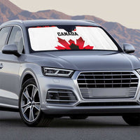 Canadian Rugby Auto Sun Shade Maple Leaves Sporty Art Style White Color - Wonder Print Shop