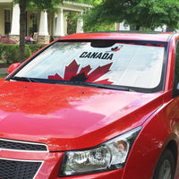 Canadian Rugby Auto Sun Shade Maple Leaves Sporty Art Style White Color - Wonder Print Shop