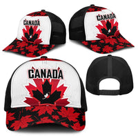 Canadian Rugby Baseball Net Cap Maple Leaves Sporty Art Style White Color - Wonder Print Shop
