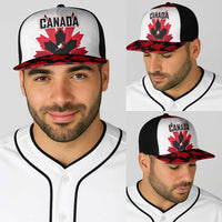 Canadian Rugby Baseball Net Cap Maple Leaves Sporty Art Style White Color - Wonder Print Shop