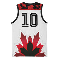 Custom Canadian Rugby Basketball Jersey Maple Leaves Sporty Art Style White Color - Wonder Print Shop