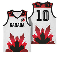 Custom Canadian Rugby Basketball Jersey Maple Leaves Sporty Art Style White Color - Wonder Print Shop