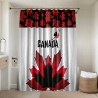 Canadian Rugby Bathroom Set Maple Leaves Sporty Art Style White Color - Wonder Print Shop