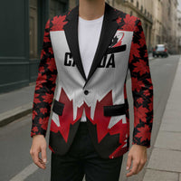 Custom Canadian Rugby Blazer Maple Leaves Sporty Art Style White Color - Wonder Print Shop