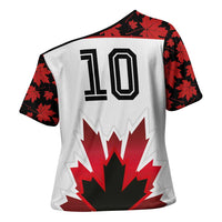 Custom Canadian Rugby Cross Shoulder Shirt Maple Leaves Sporty Art Style White Color - Wonder Print Shop
