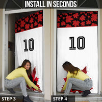 Custom Canadian Rugby Door Cover Maple Leaves Sporty Art Style White Color - Wonder Print Shop