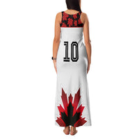 Custom Canadian Rugby Family Matching Tank Maxi Dress and Hawaiian Shirt Maple Leaves Sporty Art Style White Color - Wonder Print Shop