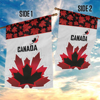 Canadian Rugby Garden Flag Maple Leaves Sporty Art Style White Color - Wonder Print Shop