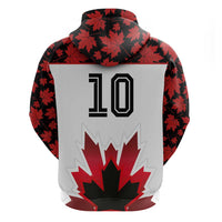 Custom Canadian Rugby Hoodie Maple Leaves Sporty Art Style White Color - Wonder Print Shop