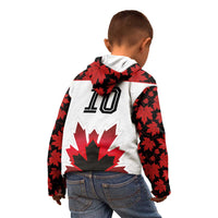 Custom Canadian Rugby Kid Hoodie Maple Leaves Sporty Art Style White Color - Wonder Print Shop