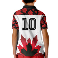 Custom Canadian Rugby Kid Polo Shirt Maple Leaves Sporty Art Style White Color - Wonder Print Shop