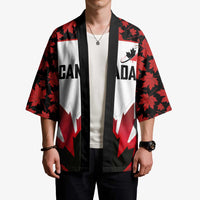 Custom Canadian Rugby Kimono Maple Leaves Sporty Art Style White Color - Wonder Print Shop