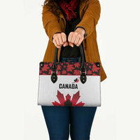 Canadian Rugby Leather Bag Maple Leaves Sporty Art Style White Color - Wonder Print Shop