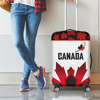 Canadian Rugby Luggage Cover Maple Leaves Sporty Art Style White Color - Wonder Print Shop