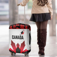 Canadian Rugby Luggage Cover Maple Leaves Sporty Art Style White Color - Wonder Print Shop