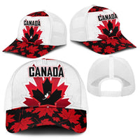Canadian Rugby Mesh Trucker Cap Maple Leaves Sporty Art Style White Color - Wonder Print Shop