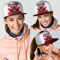 Canadian Rugby Mesh Trucker Cap Maple Leaves Sporty Art Style White Color - Wonder Print Shop