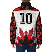 Custom Canadian Rugby Padded Jacket Maple Leaves Sporty Art Style White Color - Wonder Print Shop