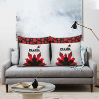 Canadian Rugby Pillow Cover Maple Leaves Sporty Art Style White Color - Wonder Print Shop