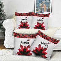 Canadian Rugby Pillow Cover Maple Leaves Sporty Art Style White Color - Wonder Print Shop