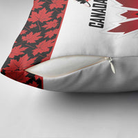 Canadian Rugby Pillow Cover Maple Leaves Sporty Art Style White Color - Wonder Print Shop