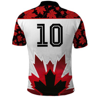 Custom Canadian Rugby Polo Shirt Maple Leaves Sporty Art Style White Color - Wonder Print Shop