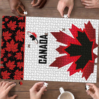 Canadian Rugby Puzzle Maple Leaves Sporty Art Style White Color - Wonder Print Shop