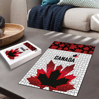 Canadian Rugby Puzzle Maple Leaves Sporty Art Style White Color - Wonder Print Shop