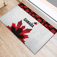 Canadian Rugby Rubber Doormat Maple Leaves Sporty Art Style White Color - Wonder Print Shop