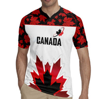 Custom Canadian Rugby Rugby Jersey Maple Leaves Sporty Art Style White Color - Wonder Print Shop