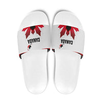 Canadian Rugby Slide Sandals Maple Leaves Sporty Art Style White Color - Wonder Print Shop