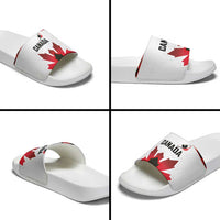 Canadian Rugby Slide Sandals Maple Leaves Sporty Art Style White Color - Wonder Print Shop