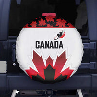 Canadian Rugby Spare Tire Cover Maple Leaves Sporty Art Style White Color - Wonder Print Shop