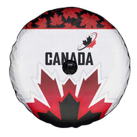 Canadian Rugby Spare Tire Cover Maple Leaves Sporty Art Style White Color - Wonder Print Shop