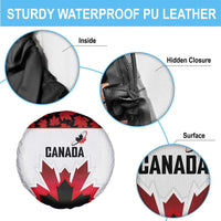 Canadian Rugby Spare Tire Cover Maple Leaves Sporty Art Style White Color - Wonder Print Shop