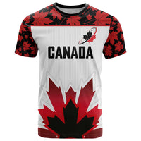 Custom Canadian Rugby T Shirt Maple Leaves Sporty Art Style White Color - Wonder Print Shop