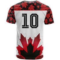 Custom Canadian Rugby T Shirt Maple Leaves Sporty Art Style White Color - Wonder Print Shop