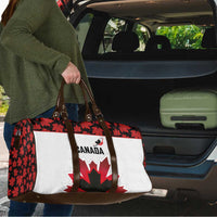 Canadian Rugby Travel Bag Maple Leaves Sporty Art Style White Color - Wonder Print Shop