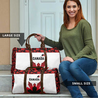 Canadian Rugby Travel Bag Maple Leaves Sporty Art Style White Color - Wonder Print Shop