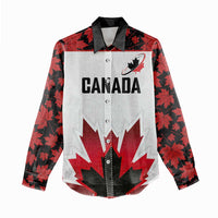 Custom Canadian Rugby Women Casual Shirt Maple Leaves Sporty Art Style White Color - Wonder Print Shop