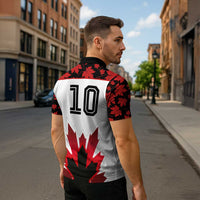 Custom Canadian Rugby Zipper Polo Shirt Maple Leaves Sporty Art Style White Color - Wonder Print Shop