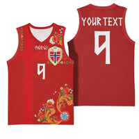 Custom Norway Football Basketball Jersey Norge Viking and Rosemaling Ornament