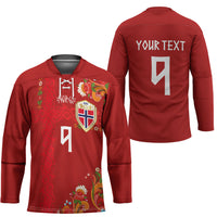 Custom Norway Football Hockey Jersey Norge Viking and Rosemaling Ornament