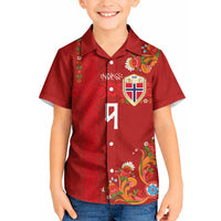 Custom Norway Football Kid Hawaiian Shirt Norge Viking and Rosemaling Ornament