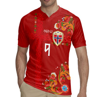 Custom Norway Football Rugby Jersey Norge Viking and Rosemaling Ornament