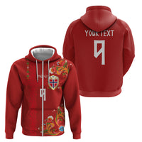 Custom Norway Football Zip Hoodie Norge Viking and Rosemaling Ornament