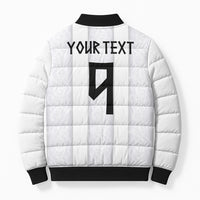 Custom Norway Football Bomber Puffer Jacket Norge Viking Ornament Whiteout
